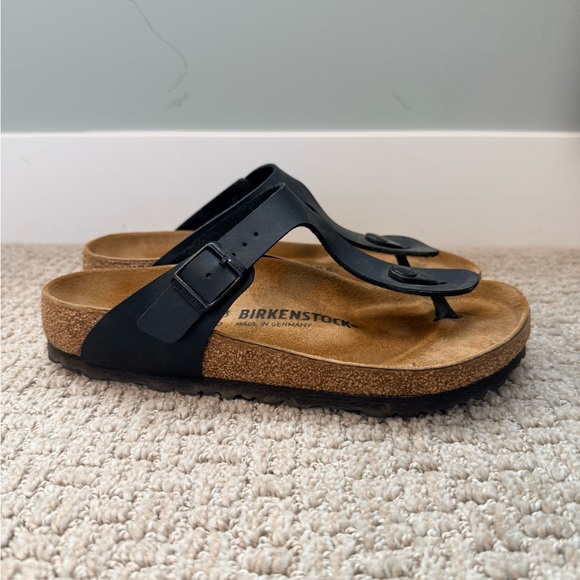 Birkenstock Gizeh Black Thong Sandals Size 37 EU 6-6.5 Women Birko-Flor Cork - Picture 4 of 8